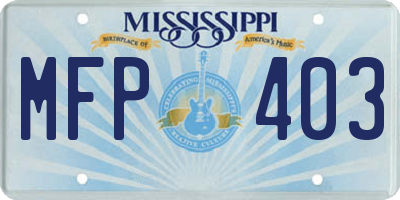 MS license plate MFP403