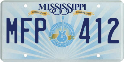 MS license plate MFP412