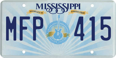 MS license plate MFP415