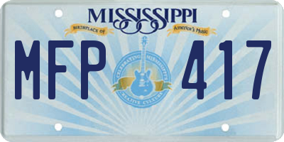 MS license plate MFP417