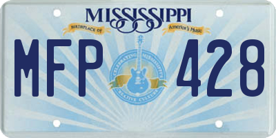 MS license plate MFP428