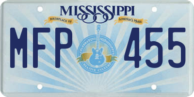 MS license plate MFP455