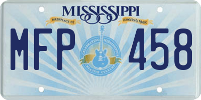 MS license plate MFP458
