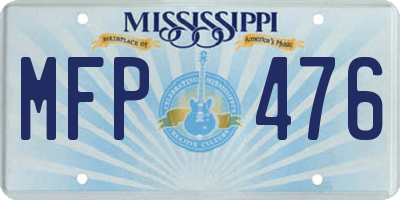 MS license plate MFP476