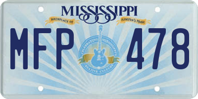 MS license plate MFP478