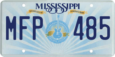 MS license plate MFP485