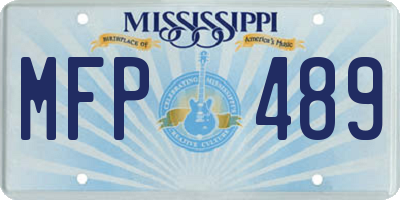 MS license plate MFP489