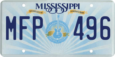 MS license plate MFP496