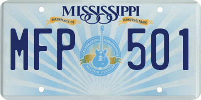 MS license plate MFP501