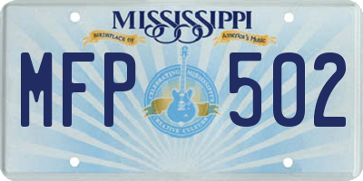 MS license plate MFP502