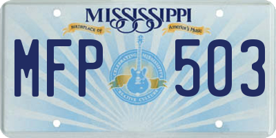 MS license plate MFP503