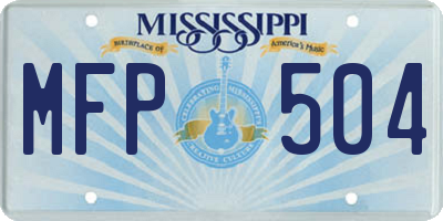 MS license plate MFP504
