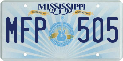 MS license plate MFP505