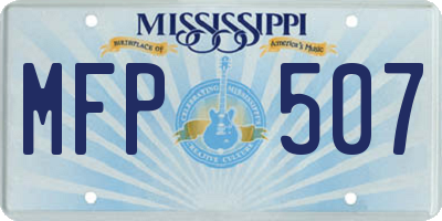 MS license plate MFP507