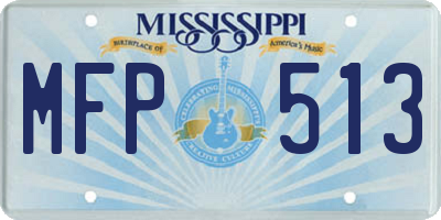 MS license plate MFP513