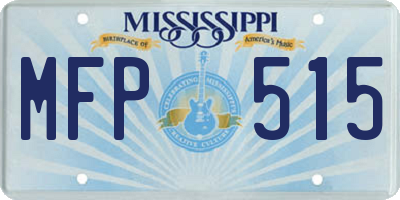 MS license plate MFP515