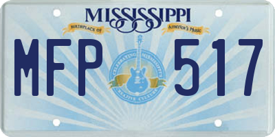 MS license plate MFP517