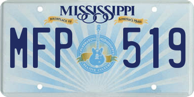 MS license plate MFP519