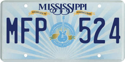 MS license plate MFP524