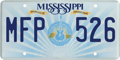 MS license plate MFP526