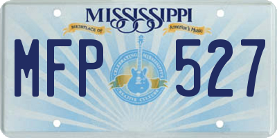MS license plate MFP527