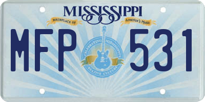 MS license plate MFP531