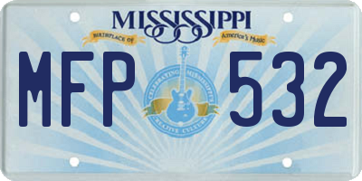MS license plate MFP532