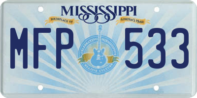 MS license plate MFP533