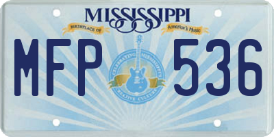 MS license plate MFP536