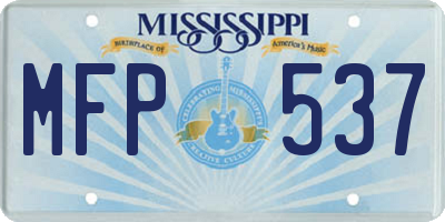 MS license plate MFP537