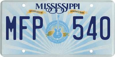 MS license plate MFP540