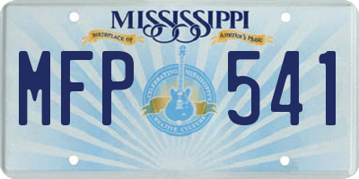 MS license plate MFP541