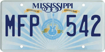 MS license plate MFP542