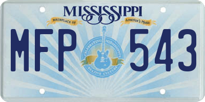 MS license plate MFP543