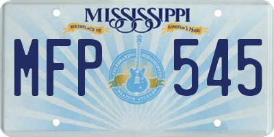 MS license plate MFP545