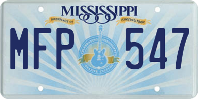 MS license plate MFP547