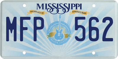 MS license plate MFP562