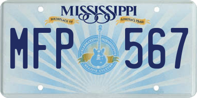 MS license plate MFP567