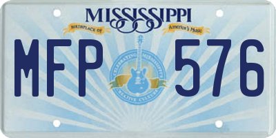 MS license plate MFP576
