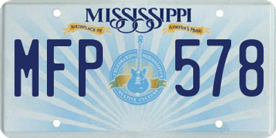 MS license plate MFP578