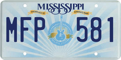 MS license plate MFP581