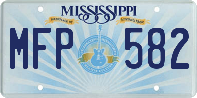 MS license plate MFP582