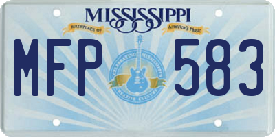 MS license plate MFP583