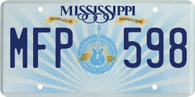 MS license plate MFP598