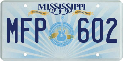 MS license plate MFP602