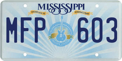 MS license plate MFP603