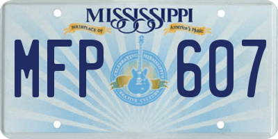 MS license plate MFP607