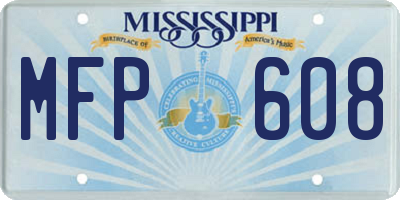 MS license plate MFP608