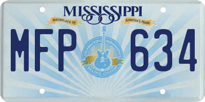 MS license plate MFP634