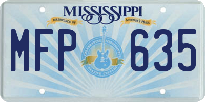 MS license plate MFP635